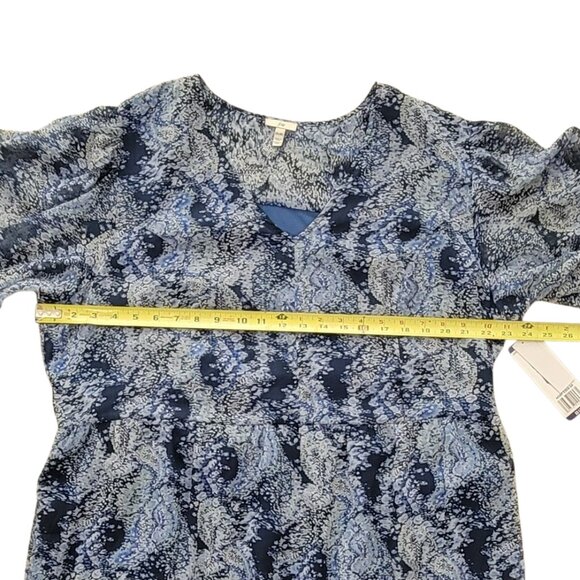 Joie Parisian Paisley Lined Maxi Tiered Boho Chiffon Dress Blue NEW Size 2X - Picture 4 of 14